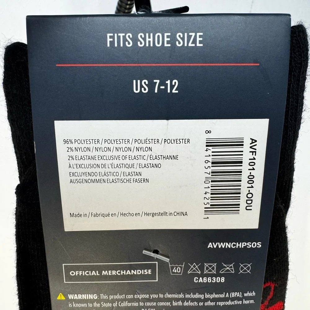 One Size One Pair Ace Ventura Socks Shoe‎ Size 7-12 Black